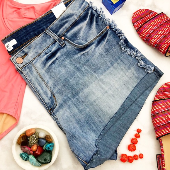 bp Pants - Distressed Frayed Side Cutoff Jean Shorts